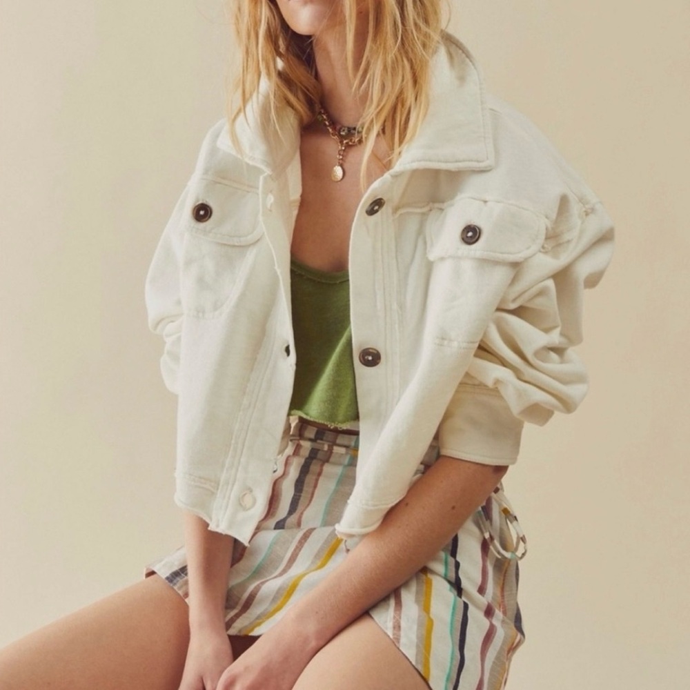 Free People cotton Cream Jacket